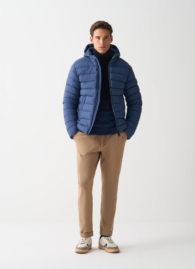 Down jacket with hood