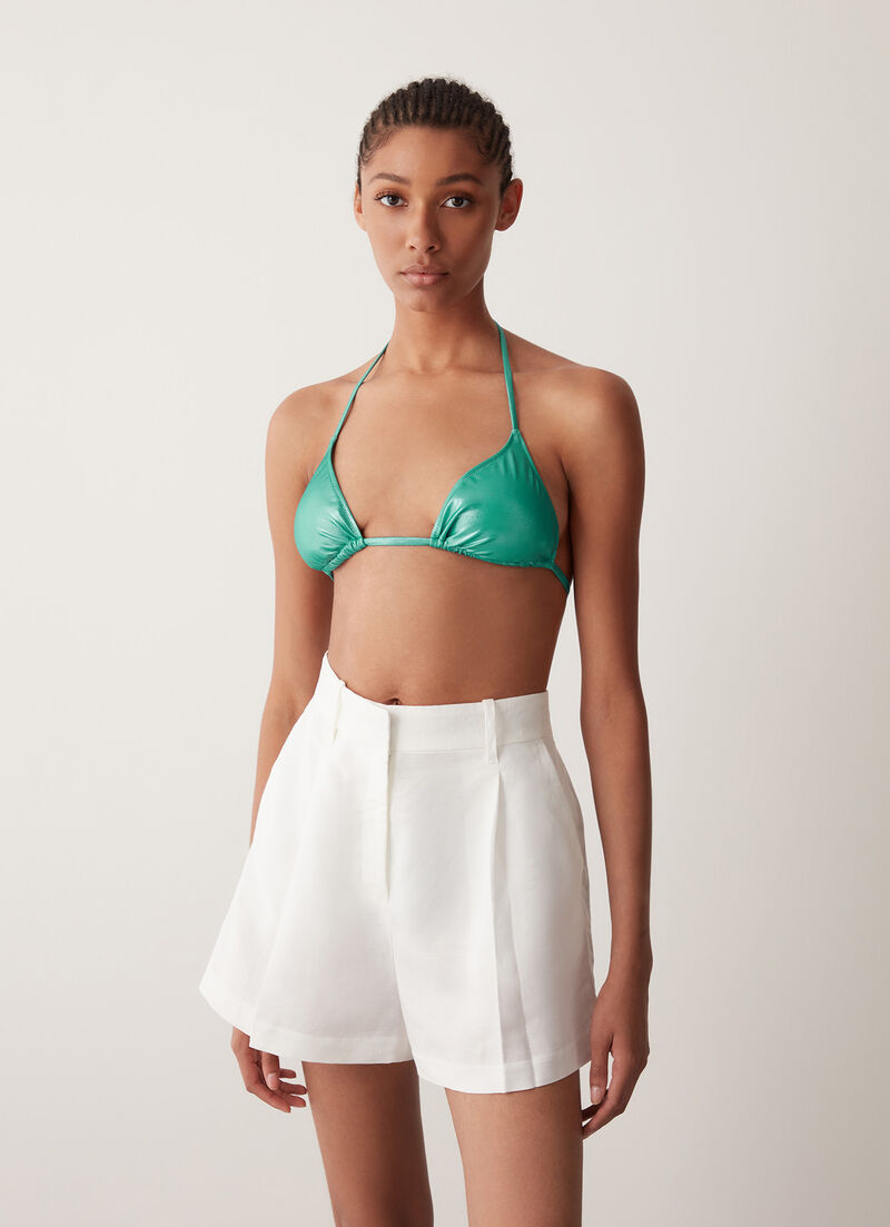 Glitter effect triangle bikini