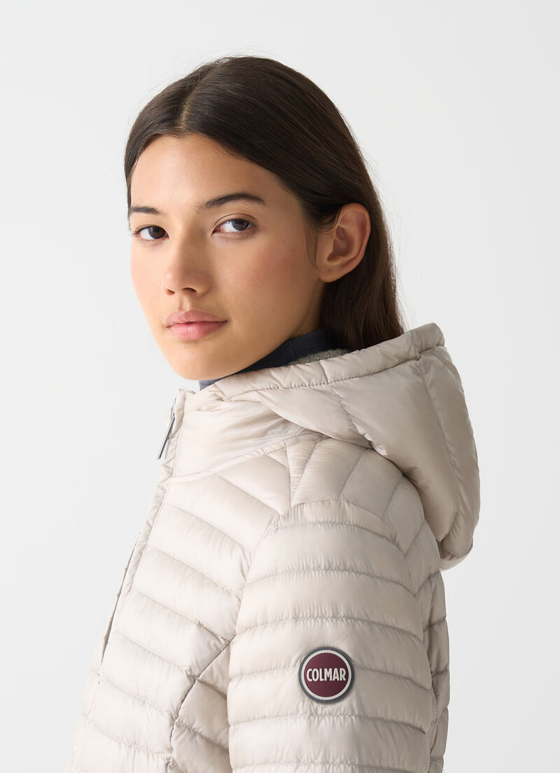 Light down jacket with hood