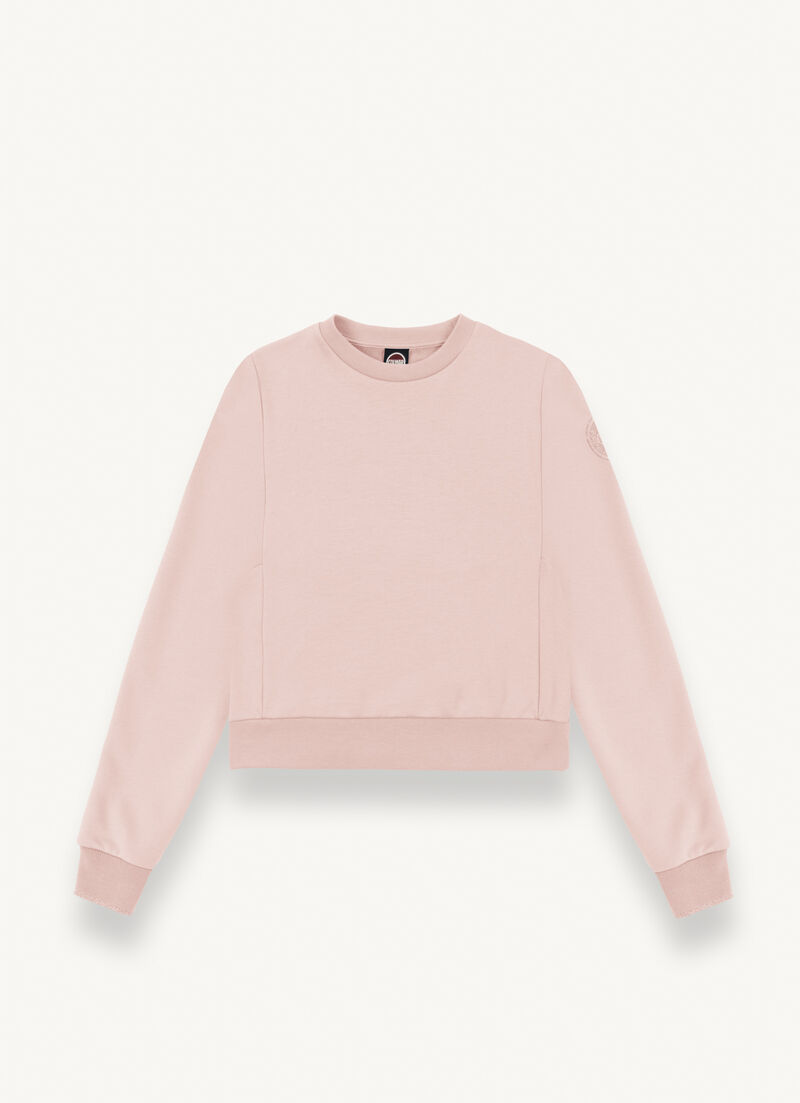 Crew neck sweatshirt with vertical cuts
