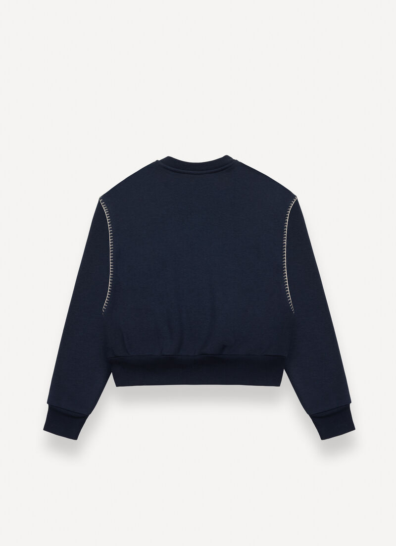 Cropped sweatshirt with embroidery