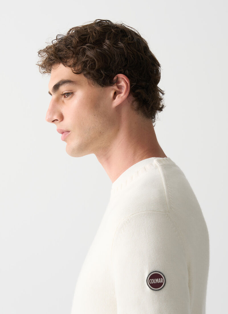 Branded wool pullover