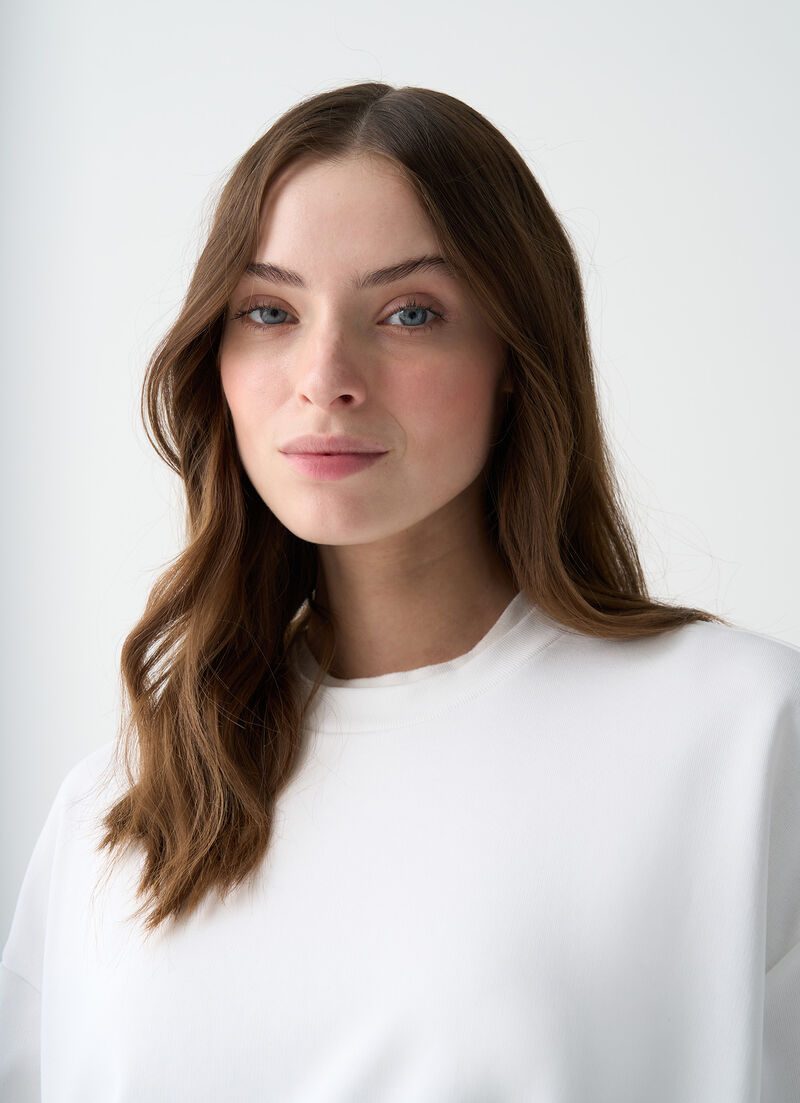Cropped relaxed-fit sweatshirt