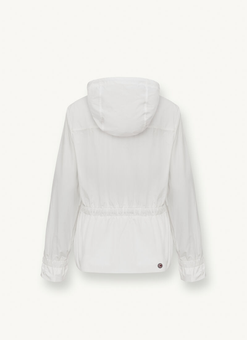 Hooded cotton-look fabric jacket