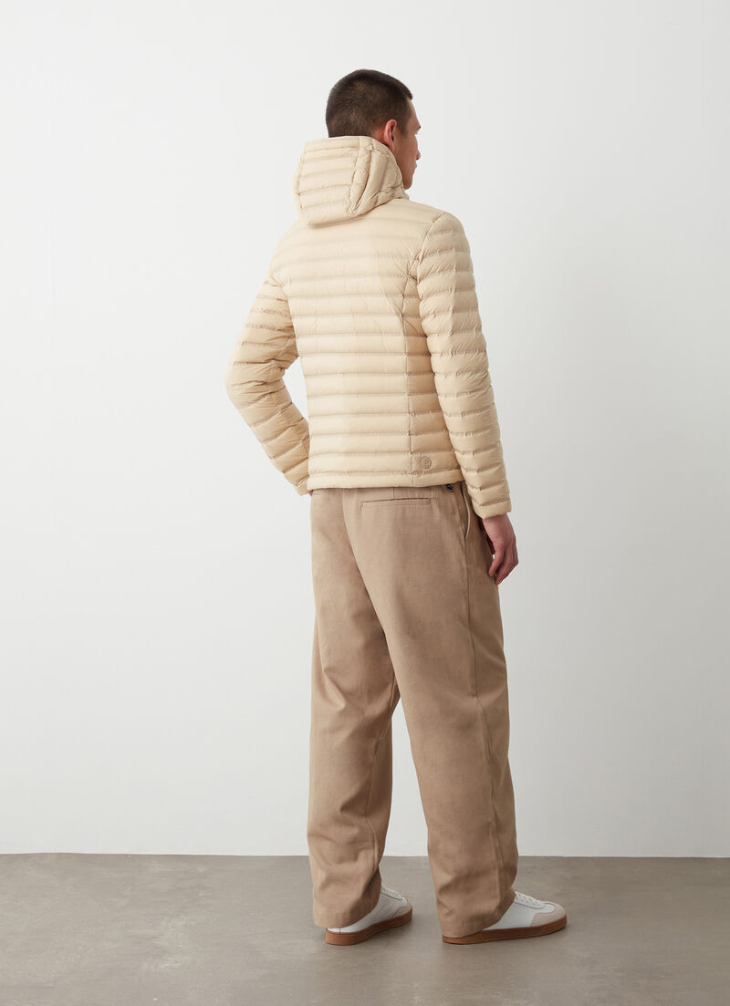 Seamless down jacket with hood