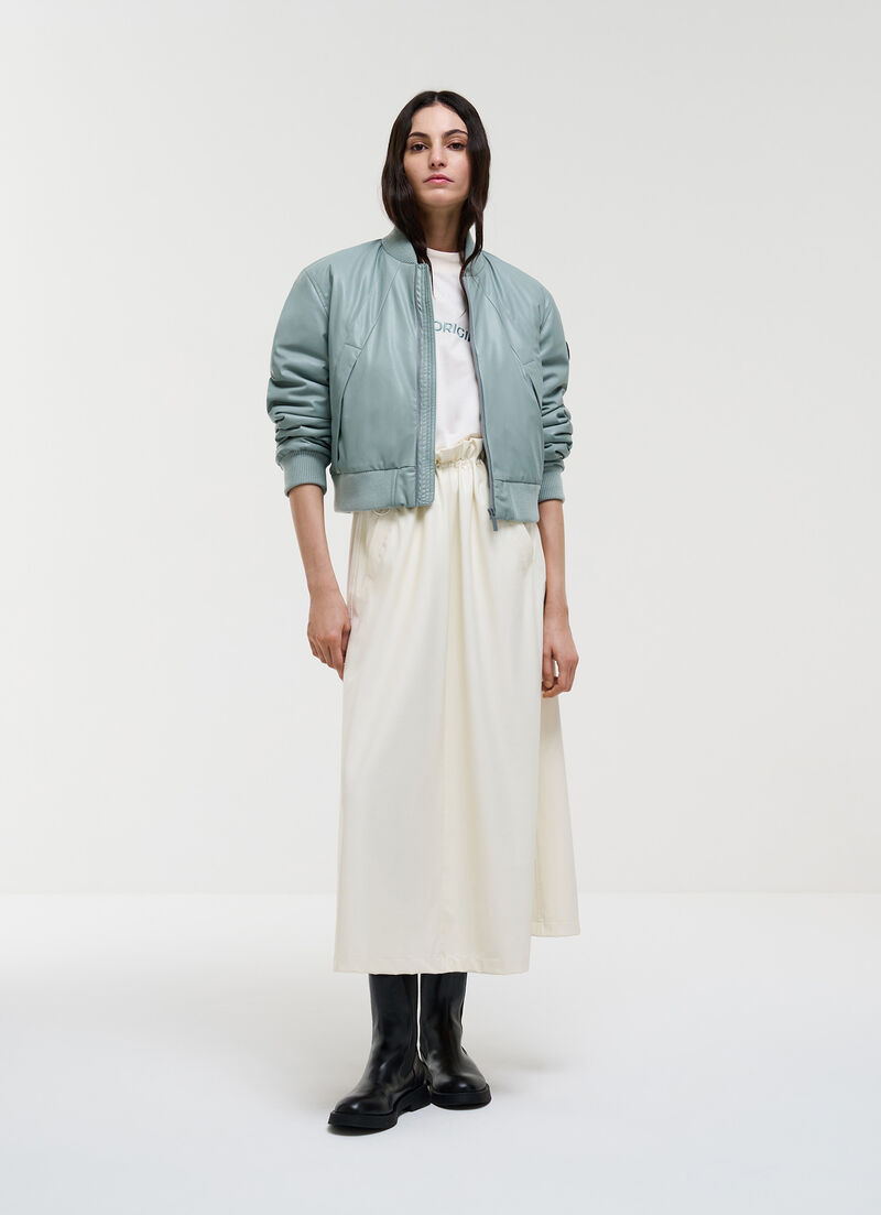 Faux leather bomber jacket