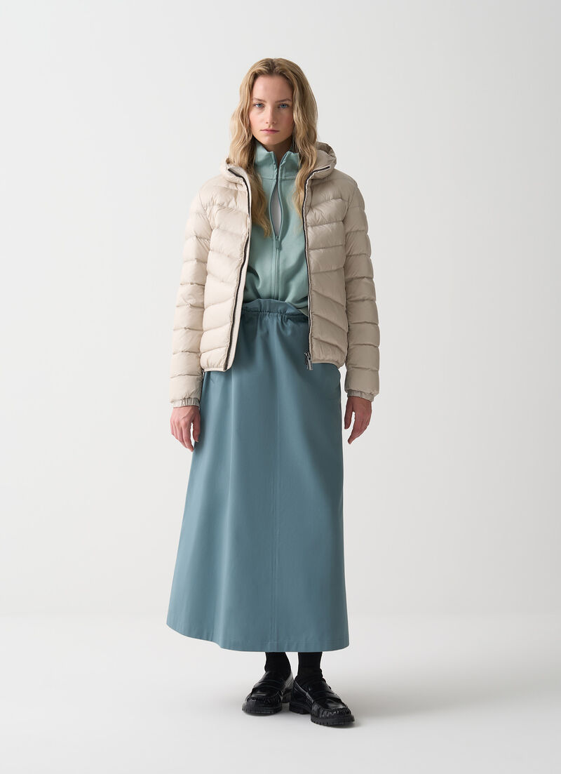 Quilted down jacket with hood