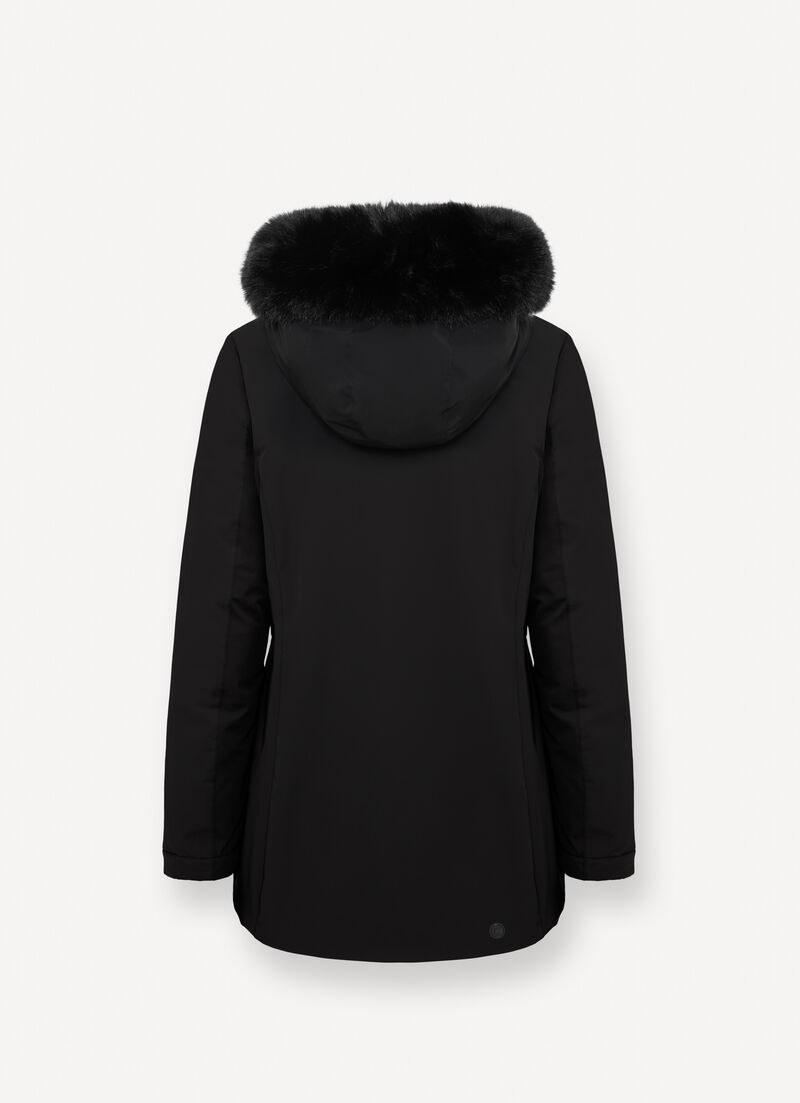 Waterproof down jacket with fur