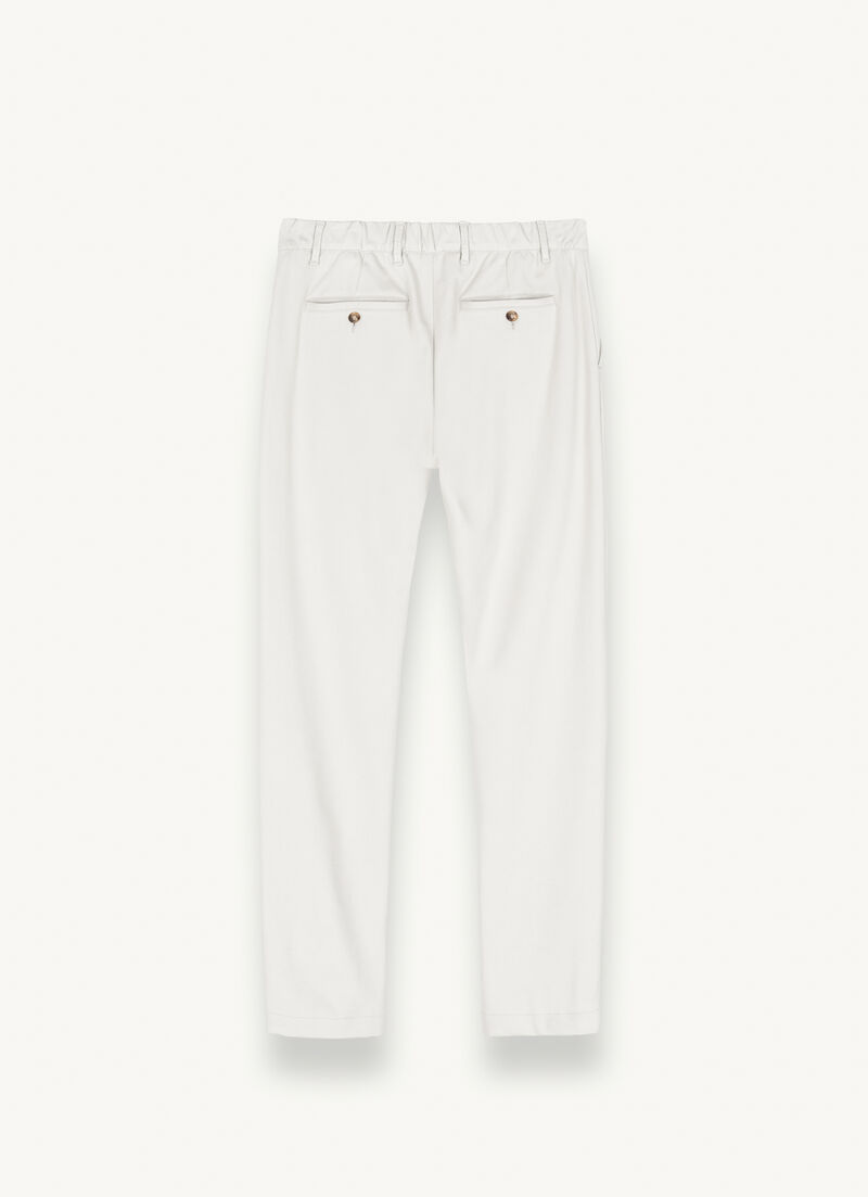 Chino-cut trousers with elasticated waistband
