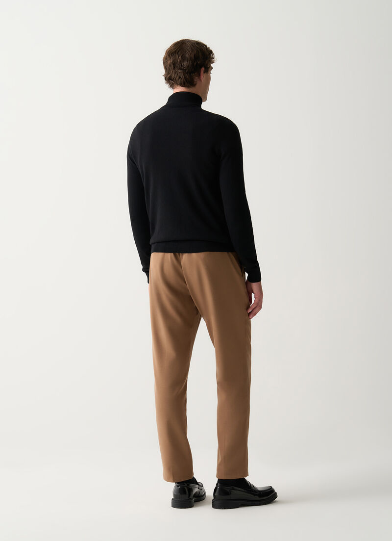 Fine knit polo-neck jumper