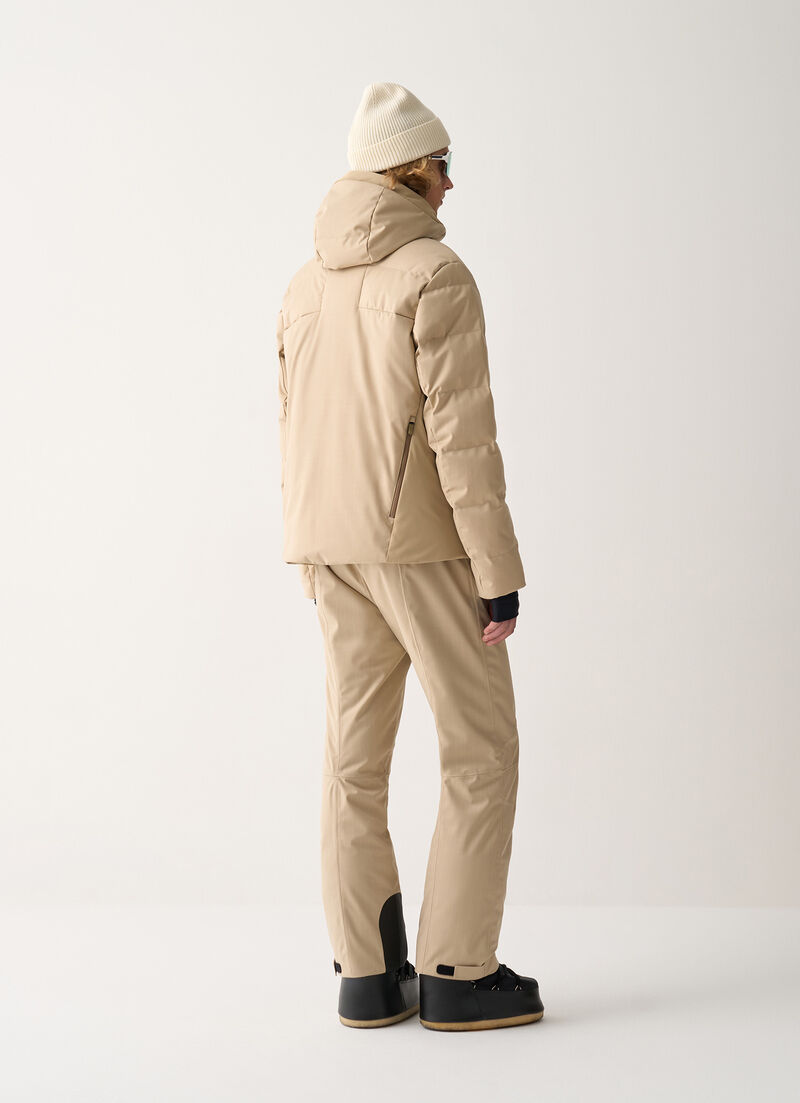 Pinstripe ski jacket with neck warmer