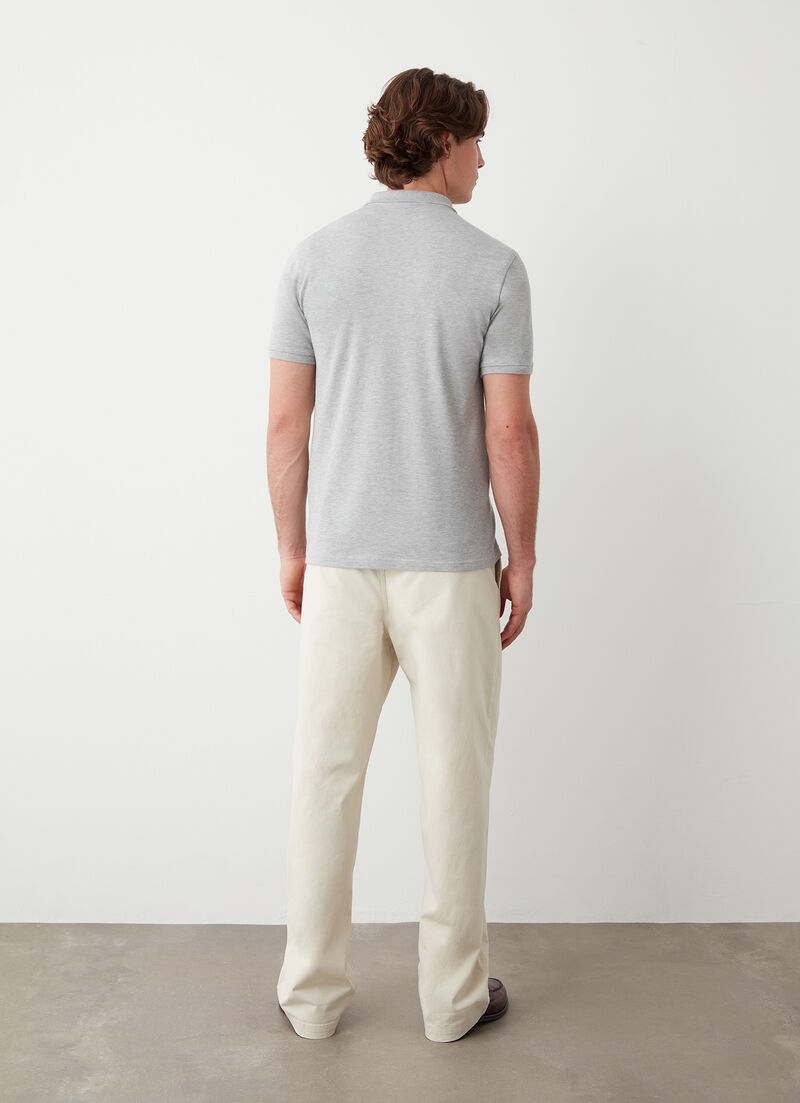 Piqué polo-shirt with ribbed trims