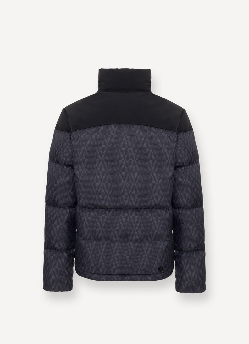Down jacket with geometric print