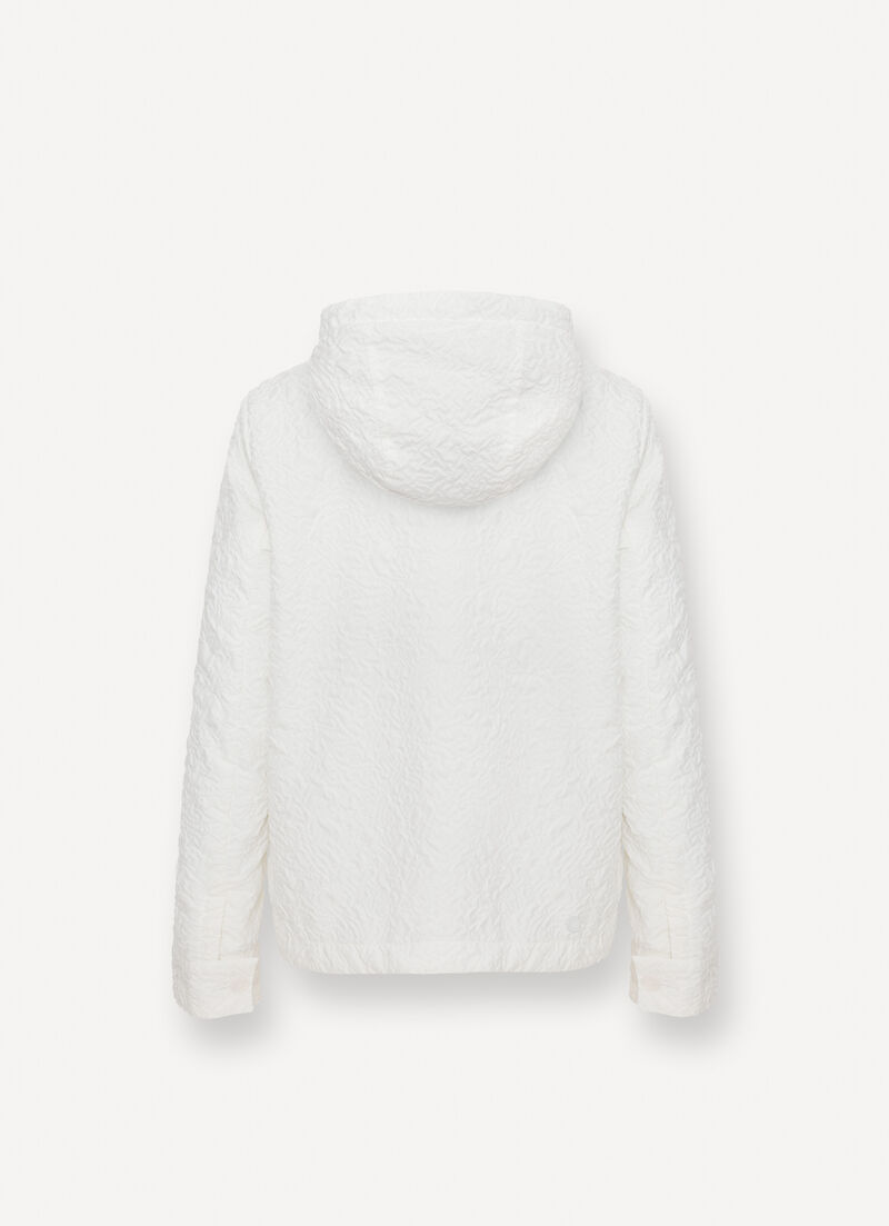 Embossed hooded jacket