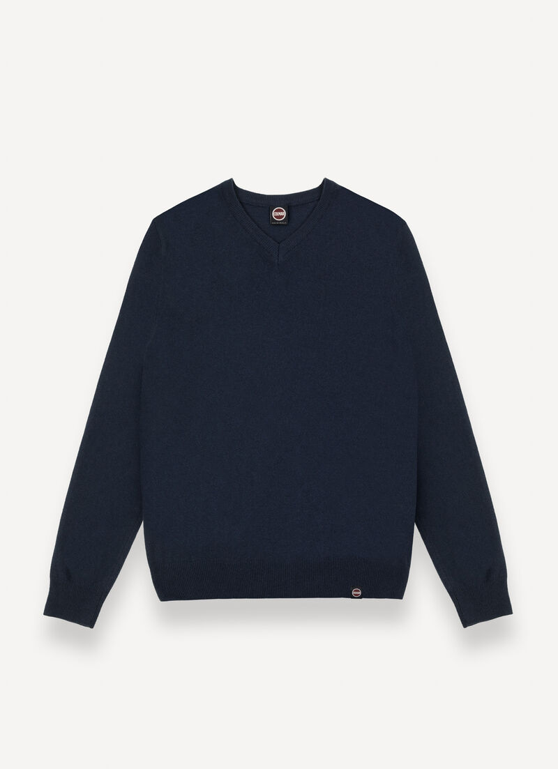 Cashmere stockinette-stitch V-neck pullover