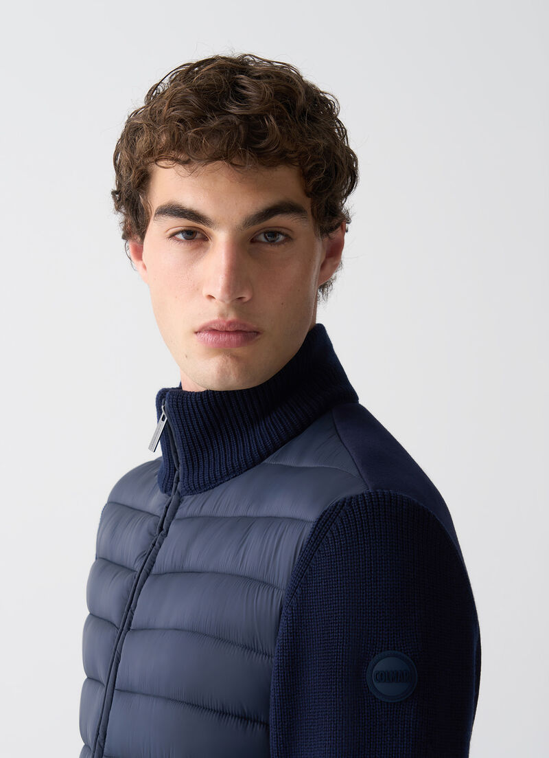 Jacket with knit sleeves