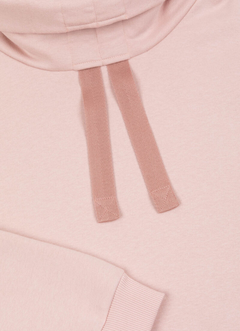 High-neck sweatshirt with side slits