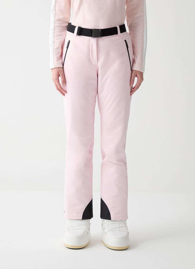 Padded ski pants with belt