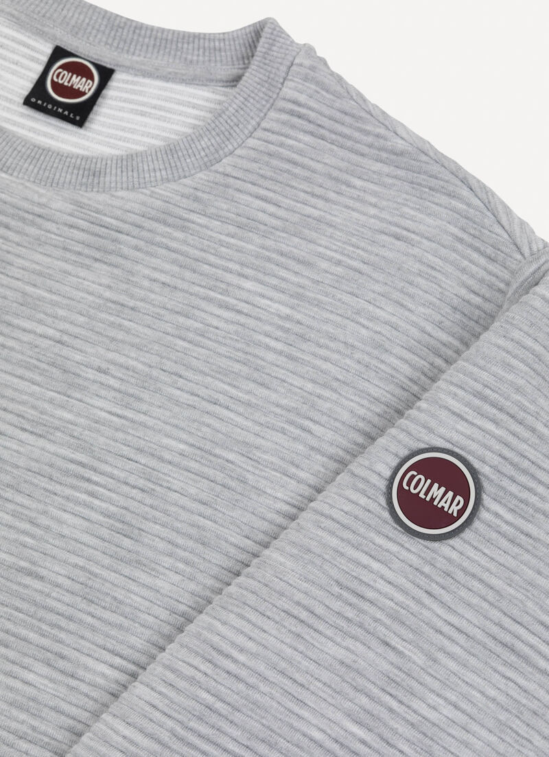 Crew-neck ribbed ottoman sweatshirt