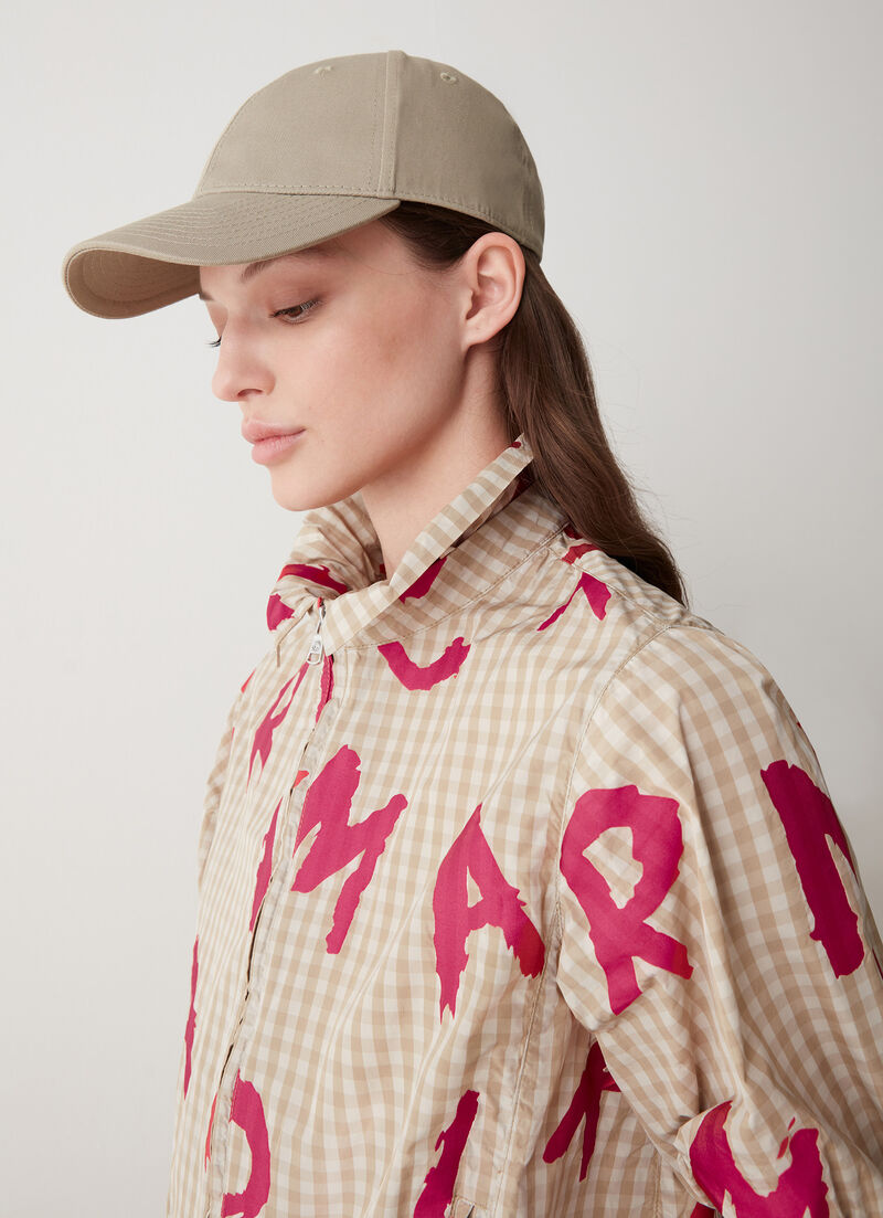 Short-sleeved vichy-print jacket