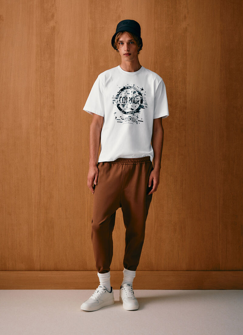 Stretch interlock baggy trousers