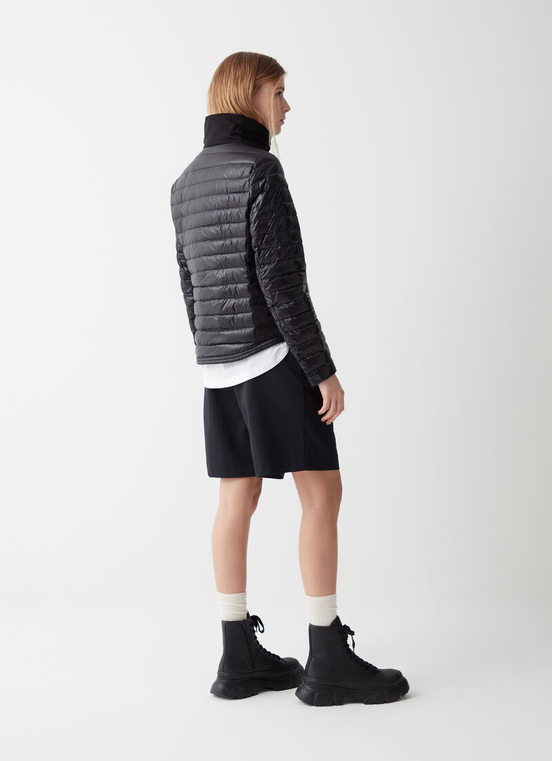 Solid-colour recycled fabric jacket