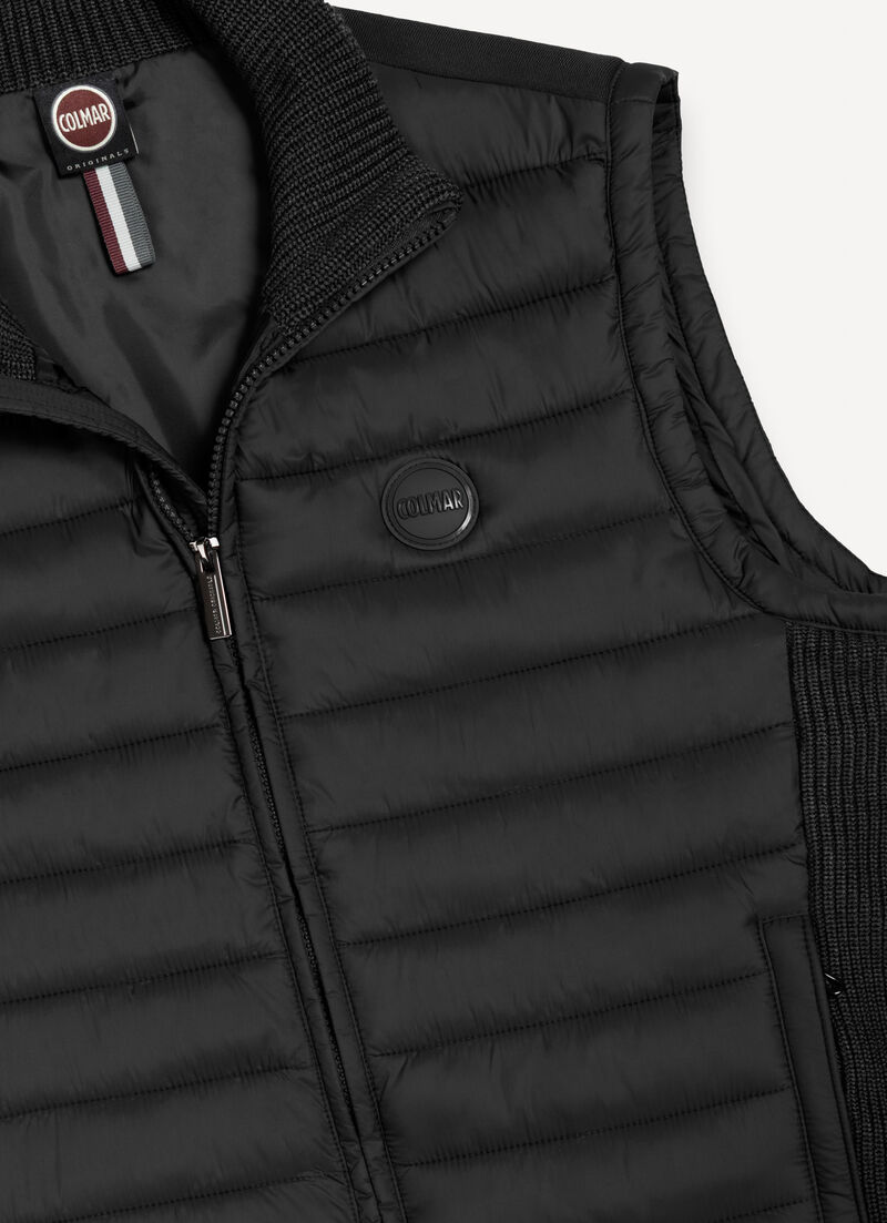 Vest with rib-knit inserts