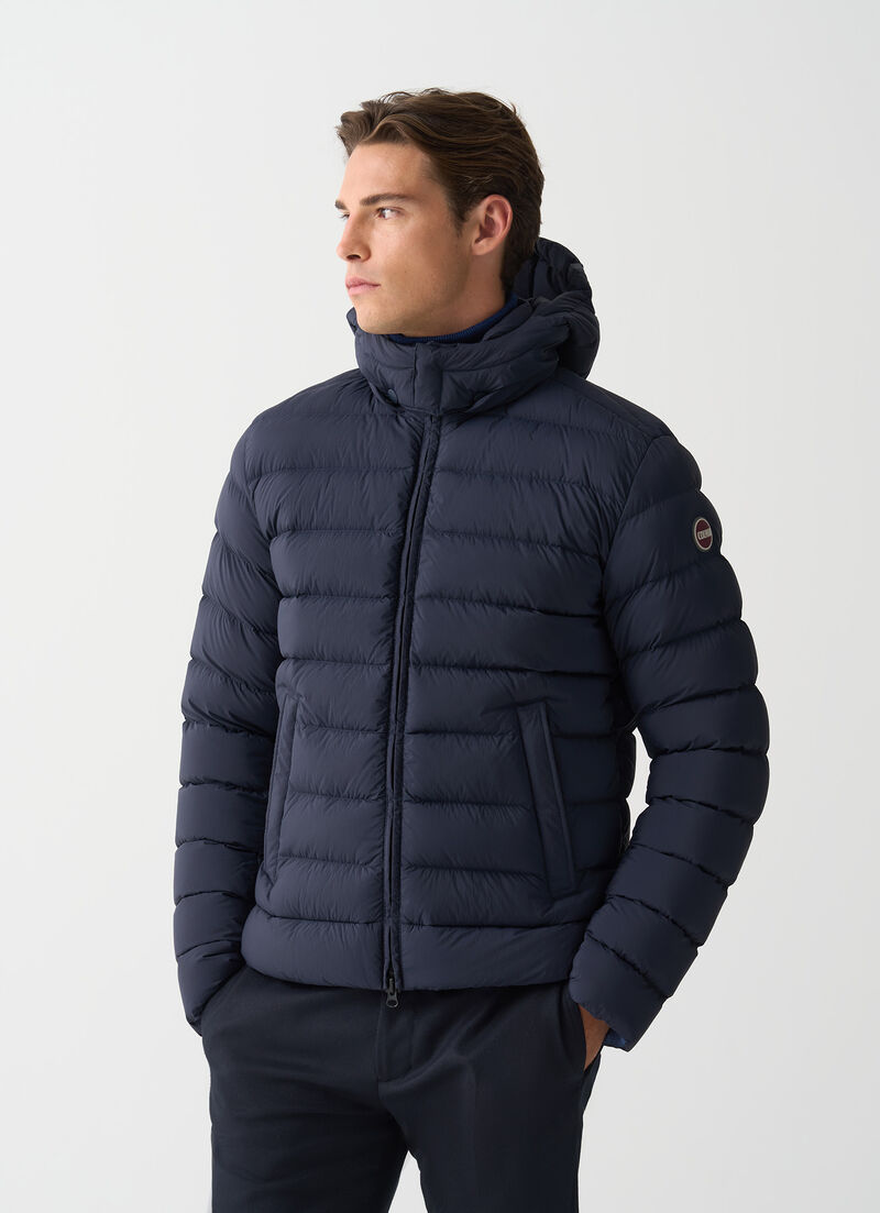Down jacket with detachable hood