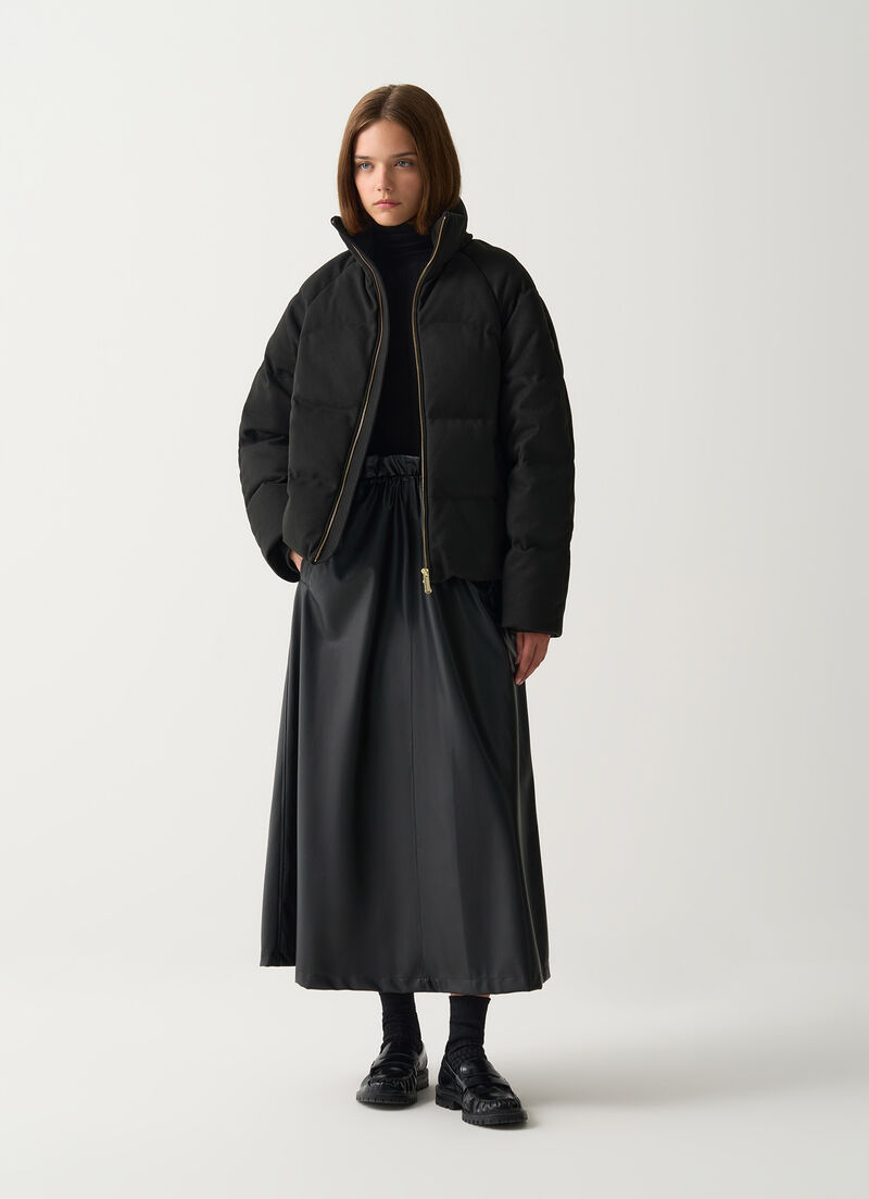 Down jacket with chevron design