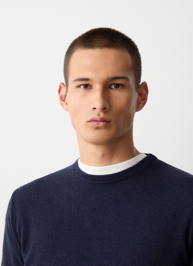 Cashmere-blend stockinette-stitch pullover