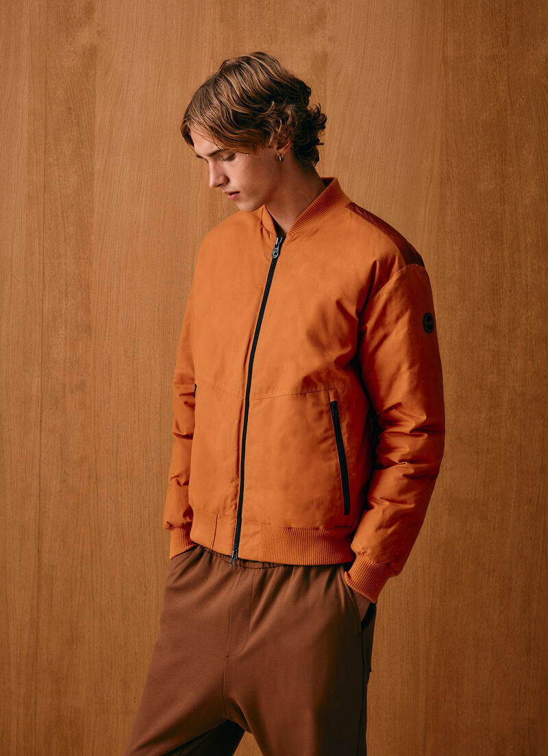 Wax down-padded bomber jacket