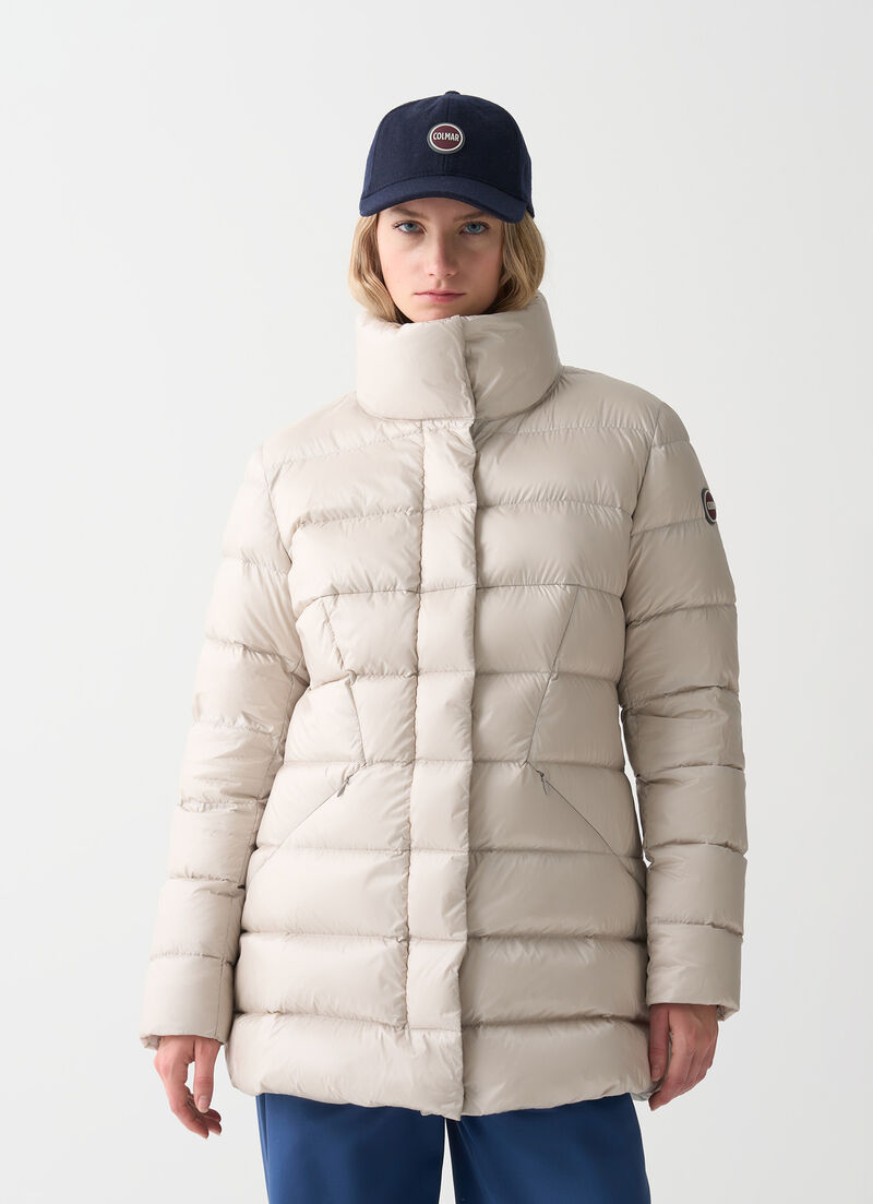 Long fitted down jacket