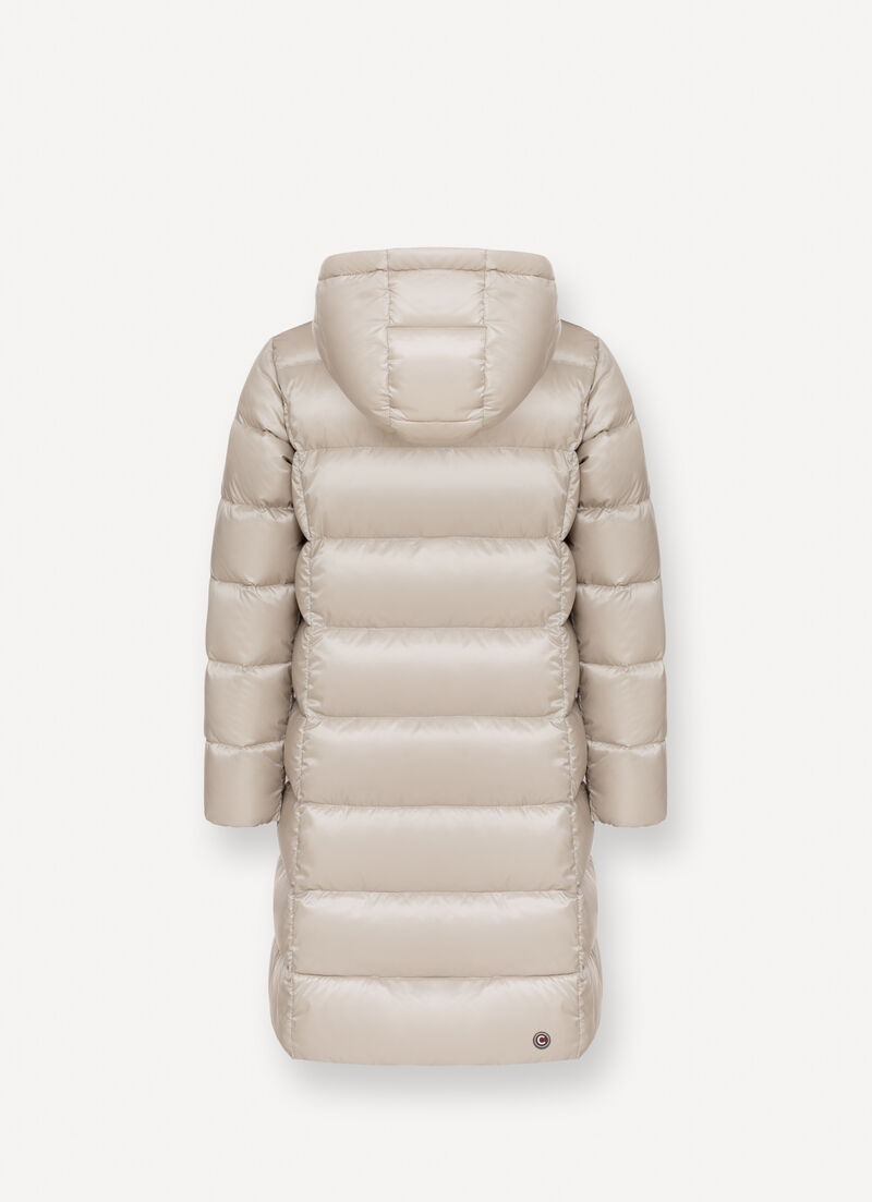 Long down jacket with hood