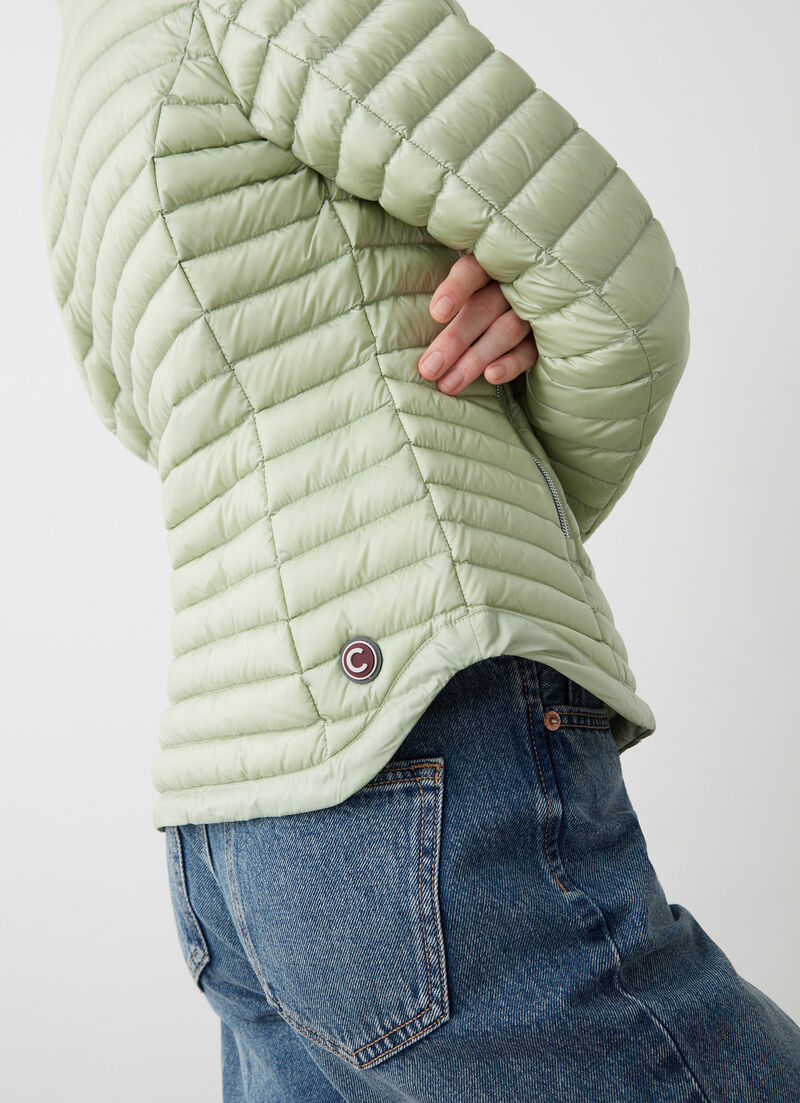 Rounded hem down jacket