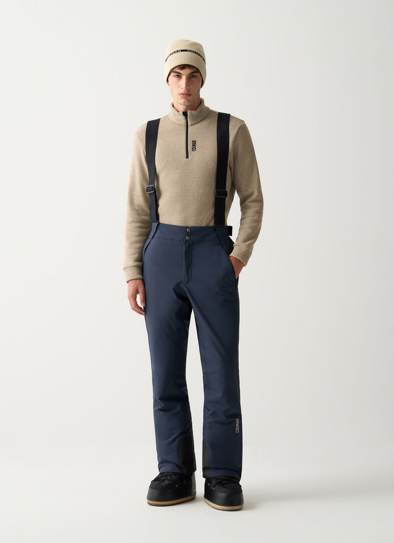 Padded 4Way fabric ski salopettes