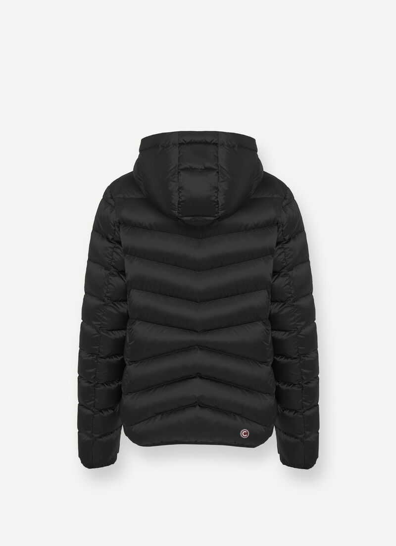 Quilted down jacket with hood
