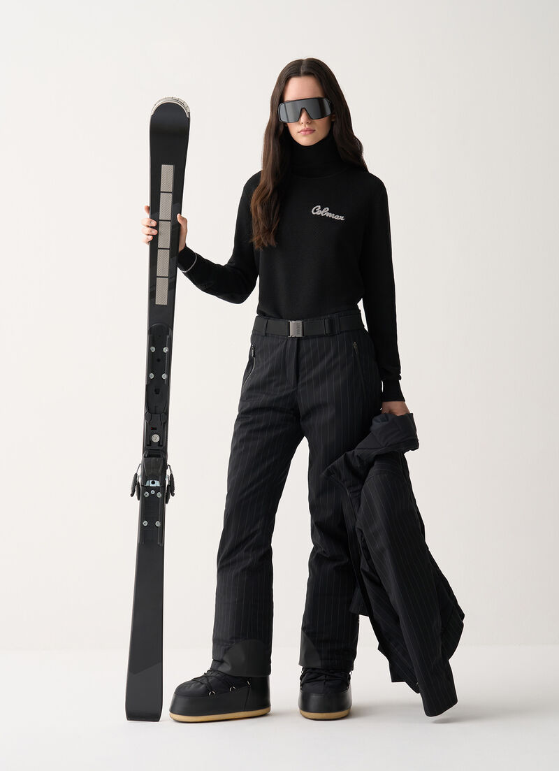 Pinstripe ski trousers