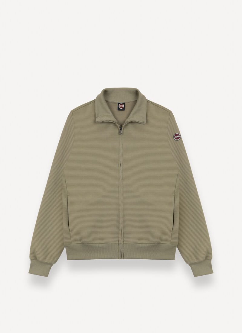 Ribbed ottoman sweatshirt with zip