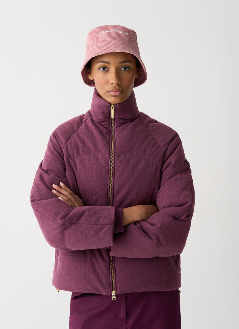 Down jacket with chevron design