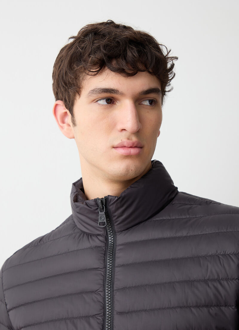 Autumn-weight down jacket with padded collar