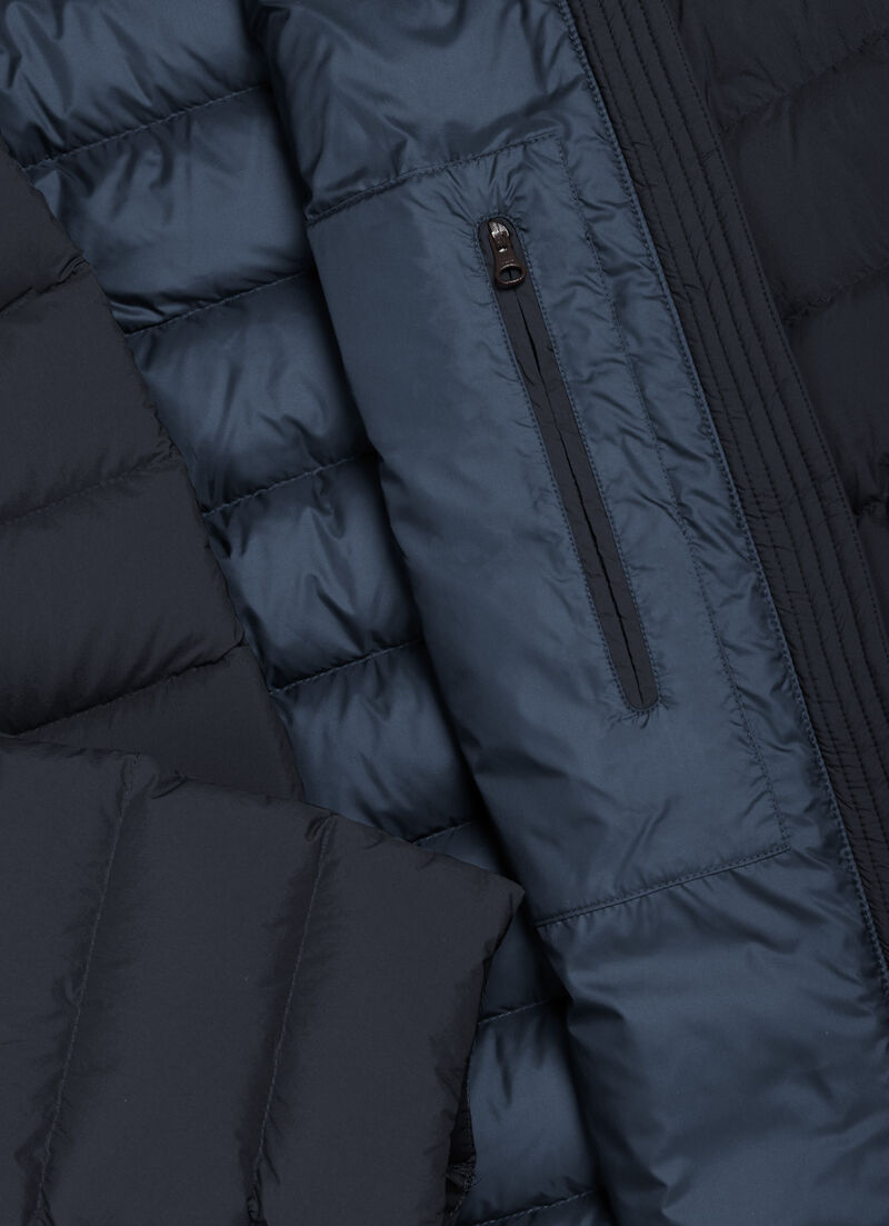 Down jacket with detachable hood