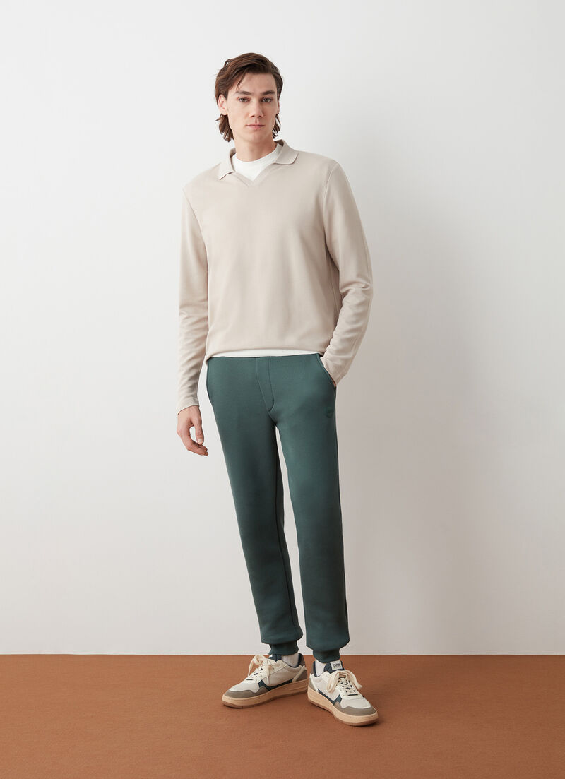 Sweatpants with diagonal weave