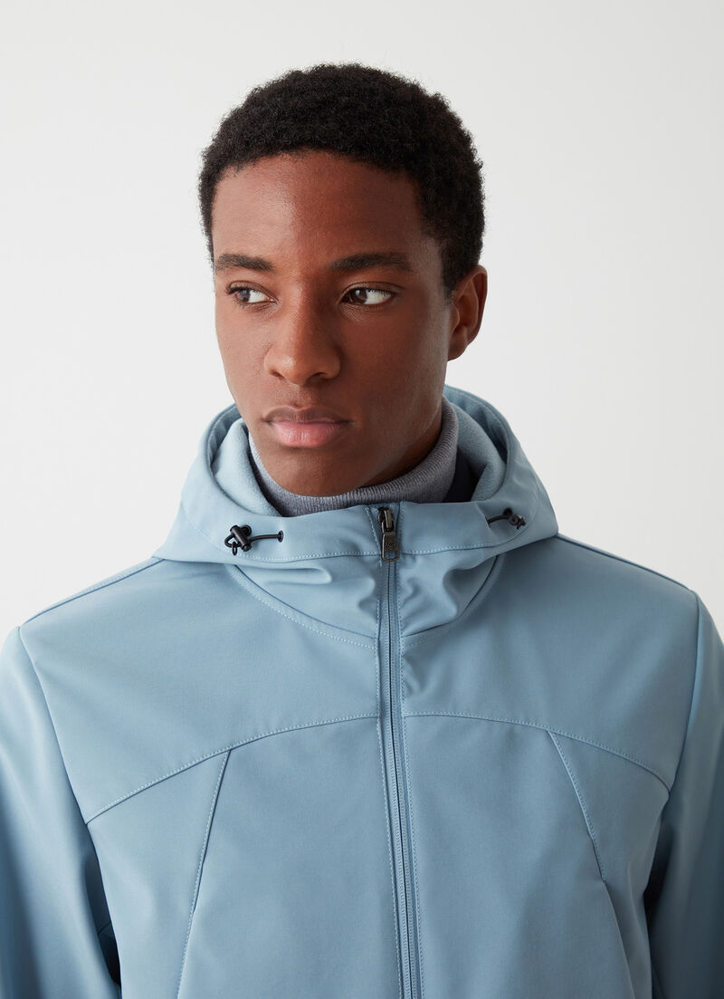 Long waterproof autumn-weight softshell jacket