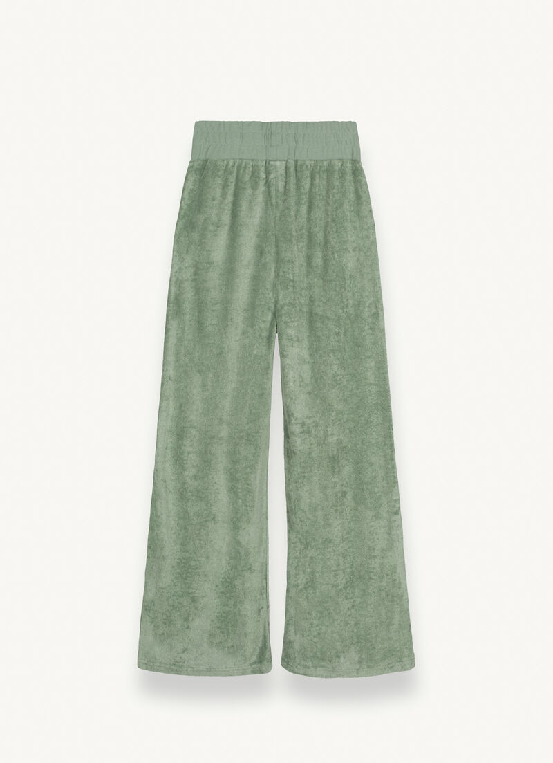 Chenille palazzo trousers