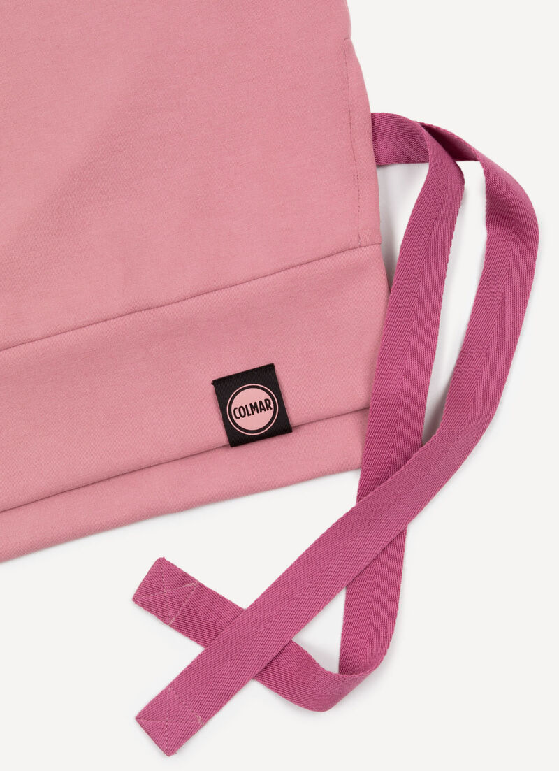 Short-sleeved sweatshirt with drawstring