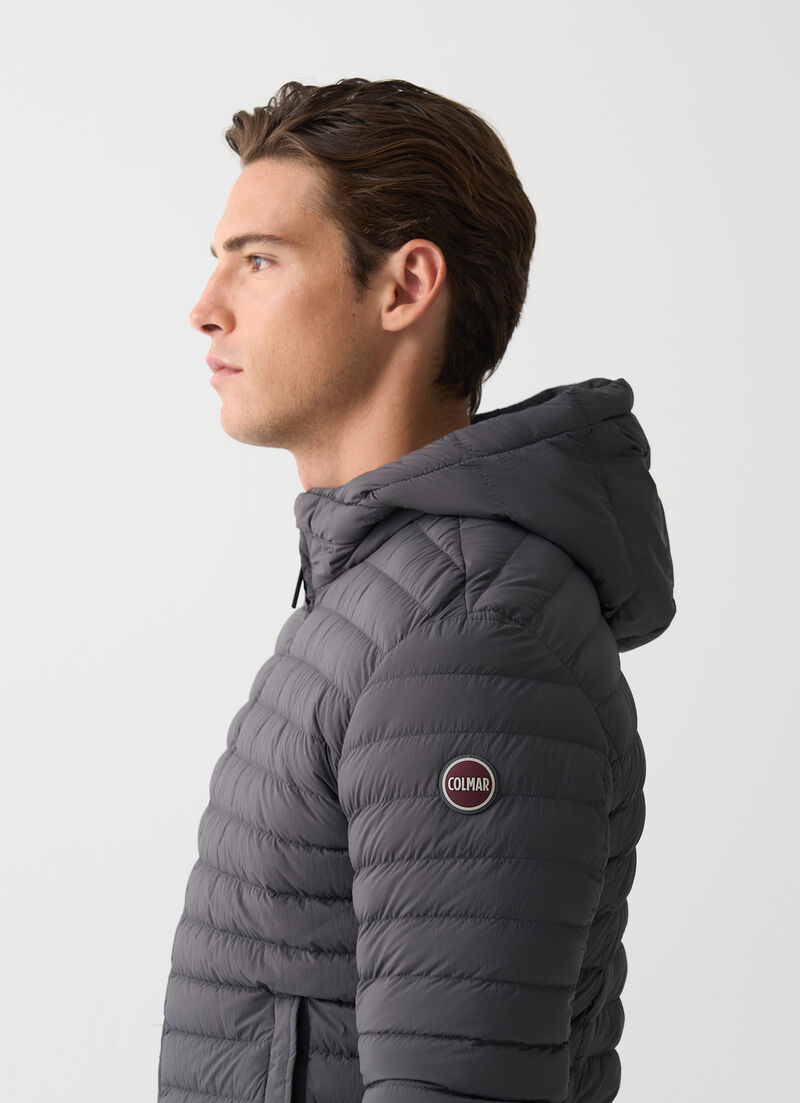 Light down jacket with hood