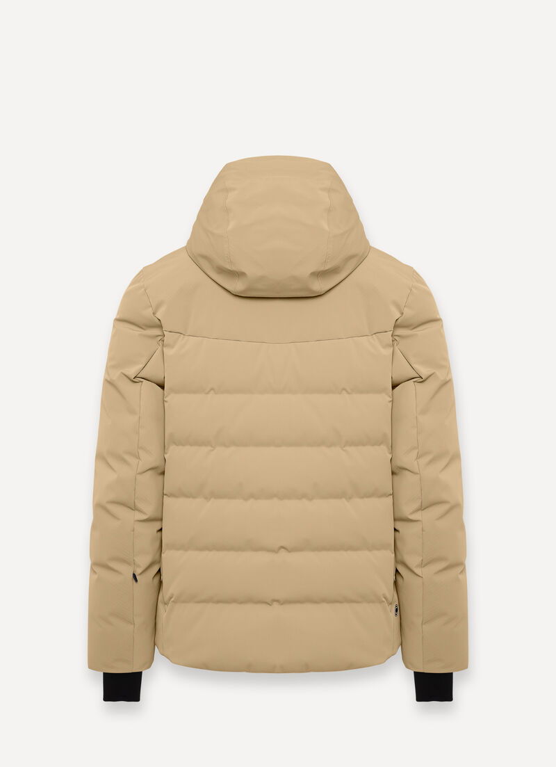 3D-effect padded ski jacket with seamless neck warmer