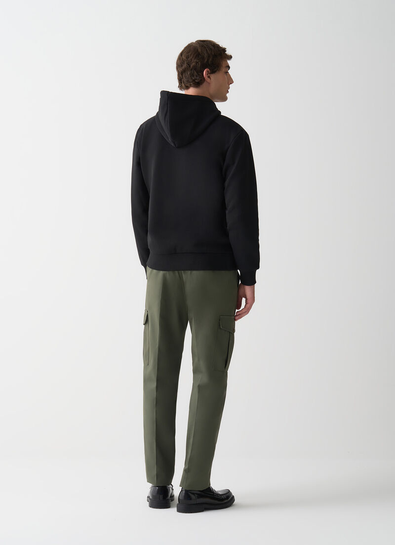 Full zip cotton sweatshirt