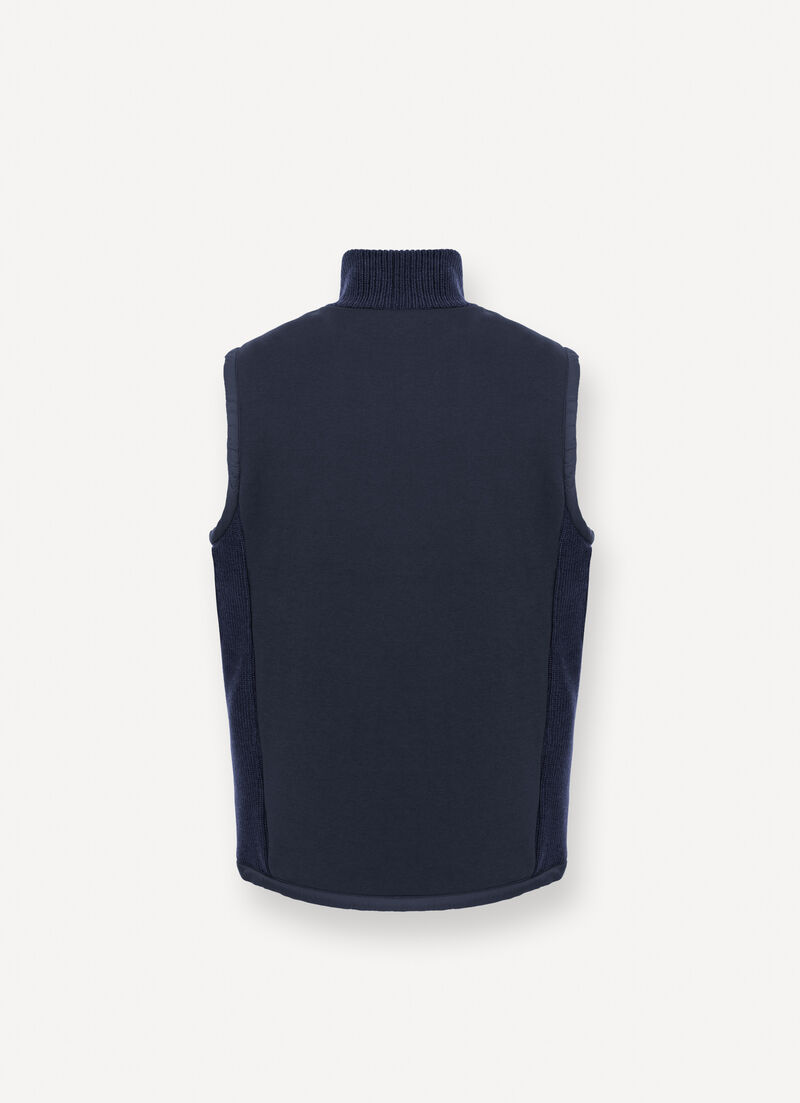Vest with rib-knit inserts