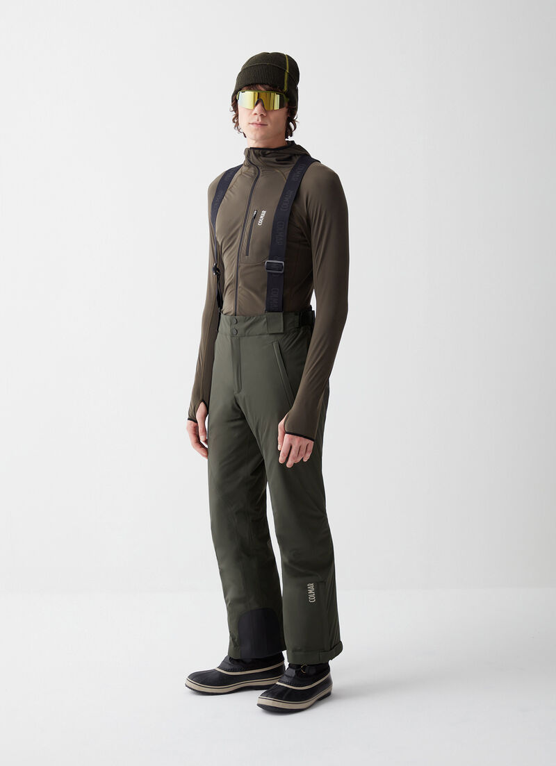 Two-way stretch padded ski salopettes